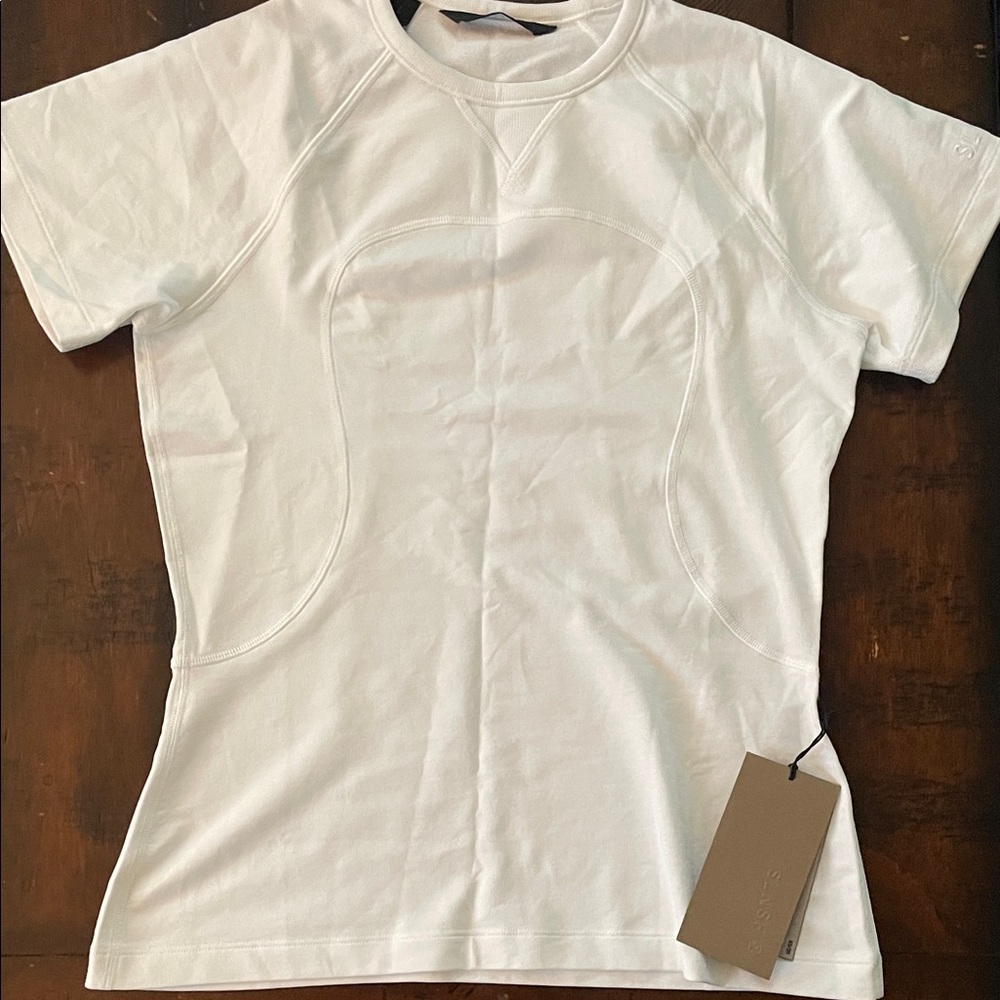 NWT 🤍 SLNSH by lululemon white cotton terry tee size large